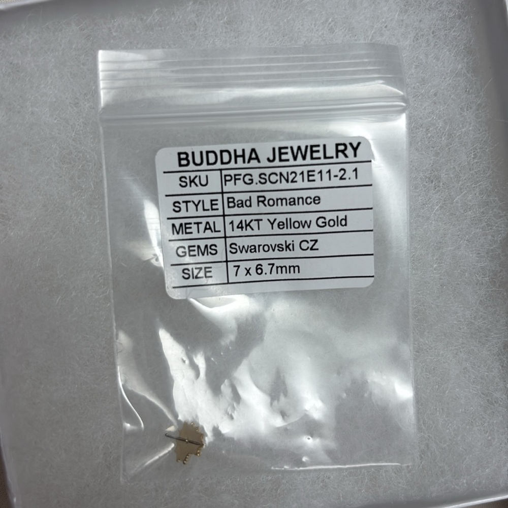 Buddha Jewelry Gold Heart BAD ROMANCE - CZ - THREADLESS END - Picture 3 of 6